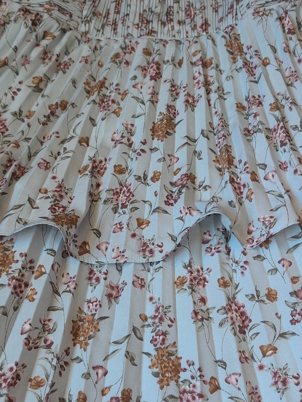Lulu's Cascading Crush Pale Blue Floral Printed Tiered Bustier Midi Dress - Picture 12 of 13